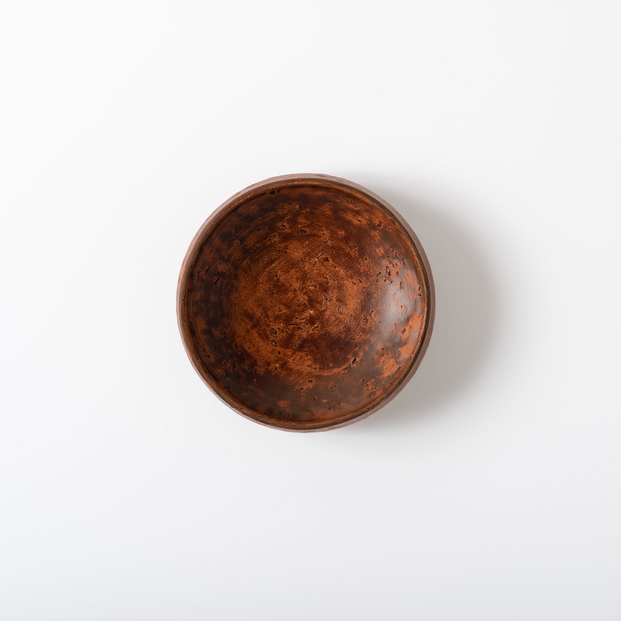 Red Clay and Pig's Blood Glaze Shallow Bowl [A] | Nobuko Konno