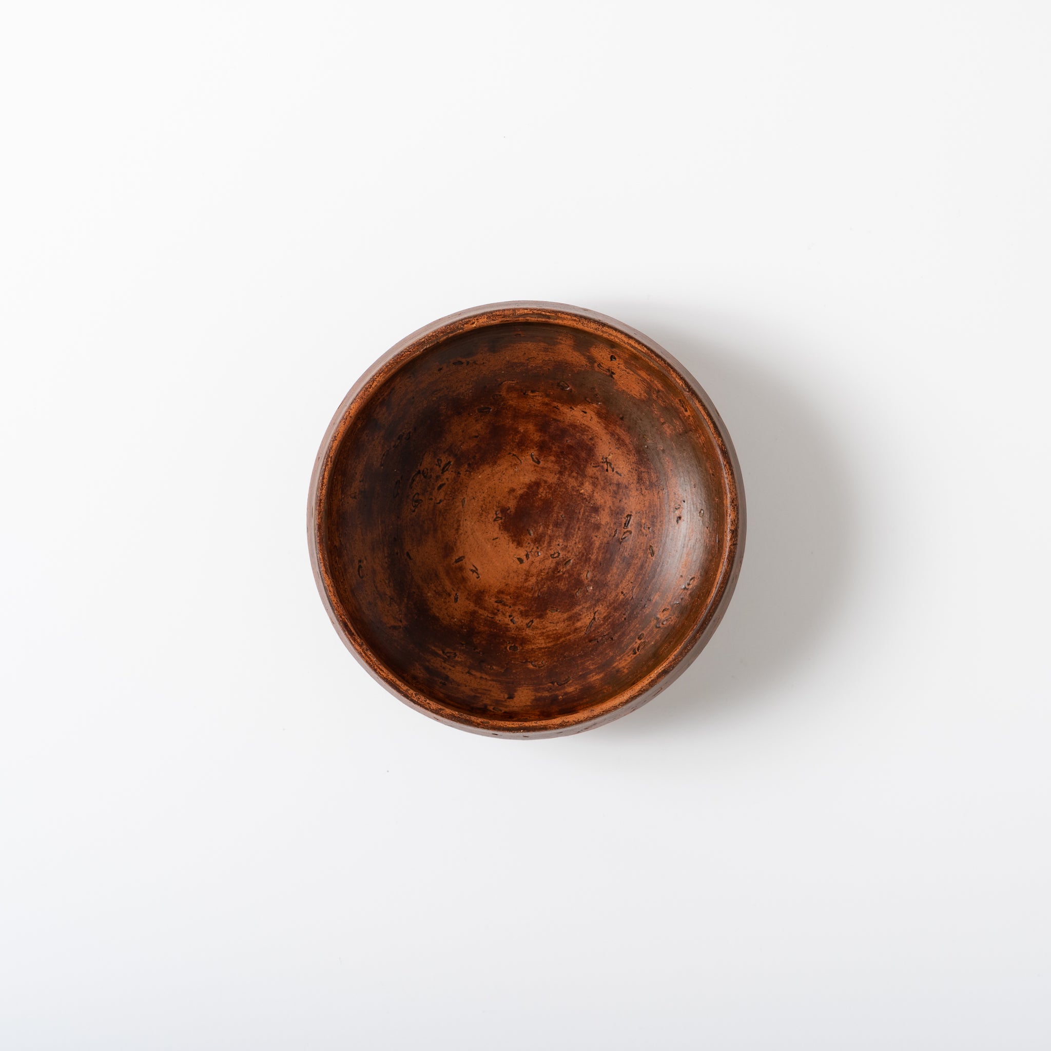 Red Clay and Pig's Blood Glaze Shallow Bowl [B] | Nobuko Konno