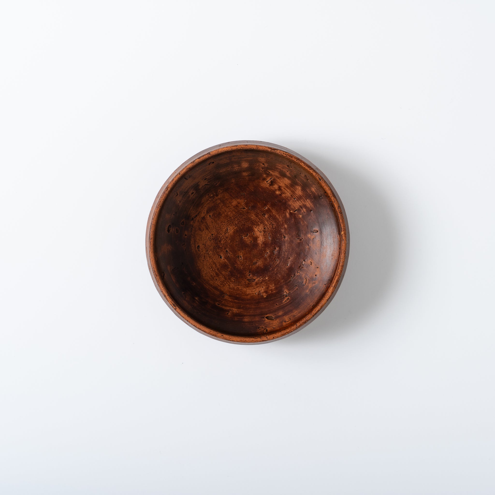 Red Clay and Pig's Blood Glaze Shallow Bowl [C] | Nobuko Konno
