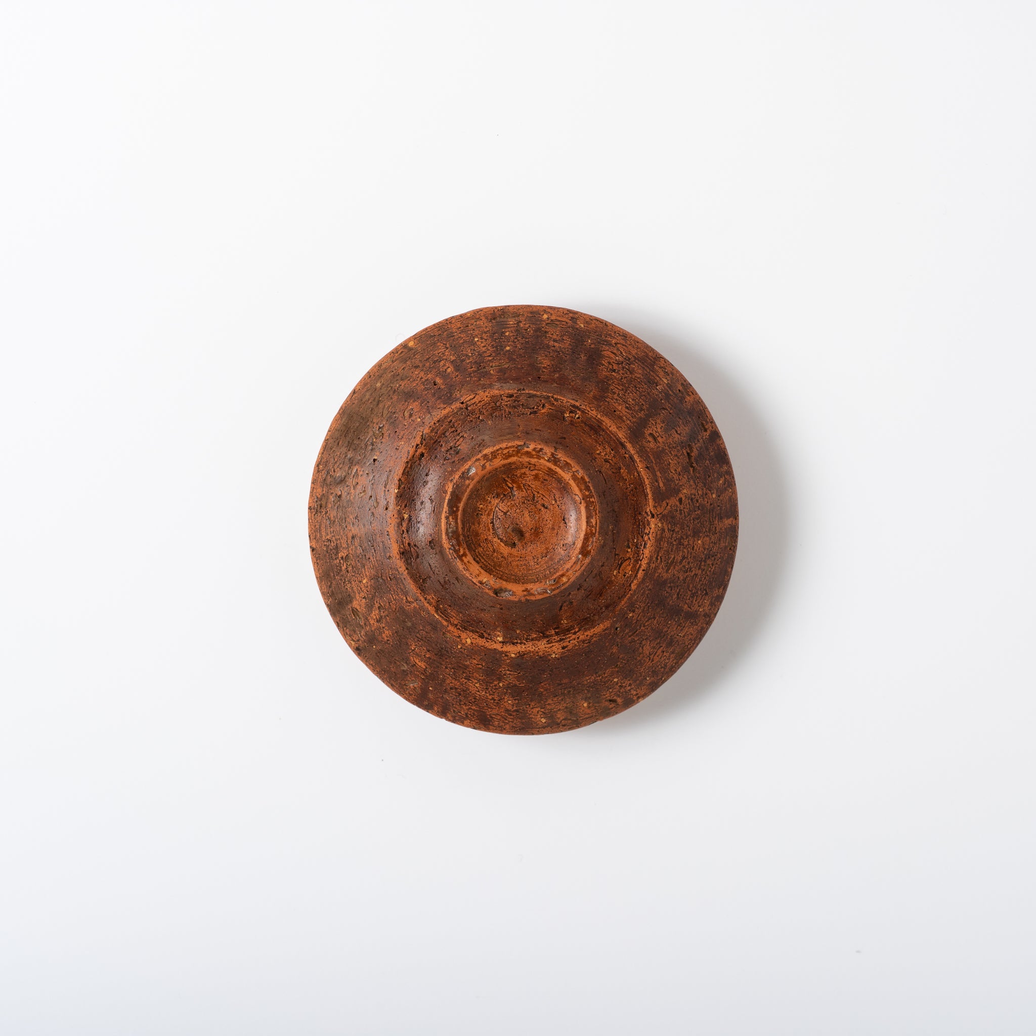 Red Clay and Pig's Blood Glaze Shallow Bowl [A] | Nobuko Konno