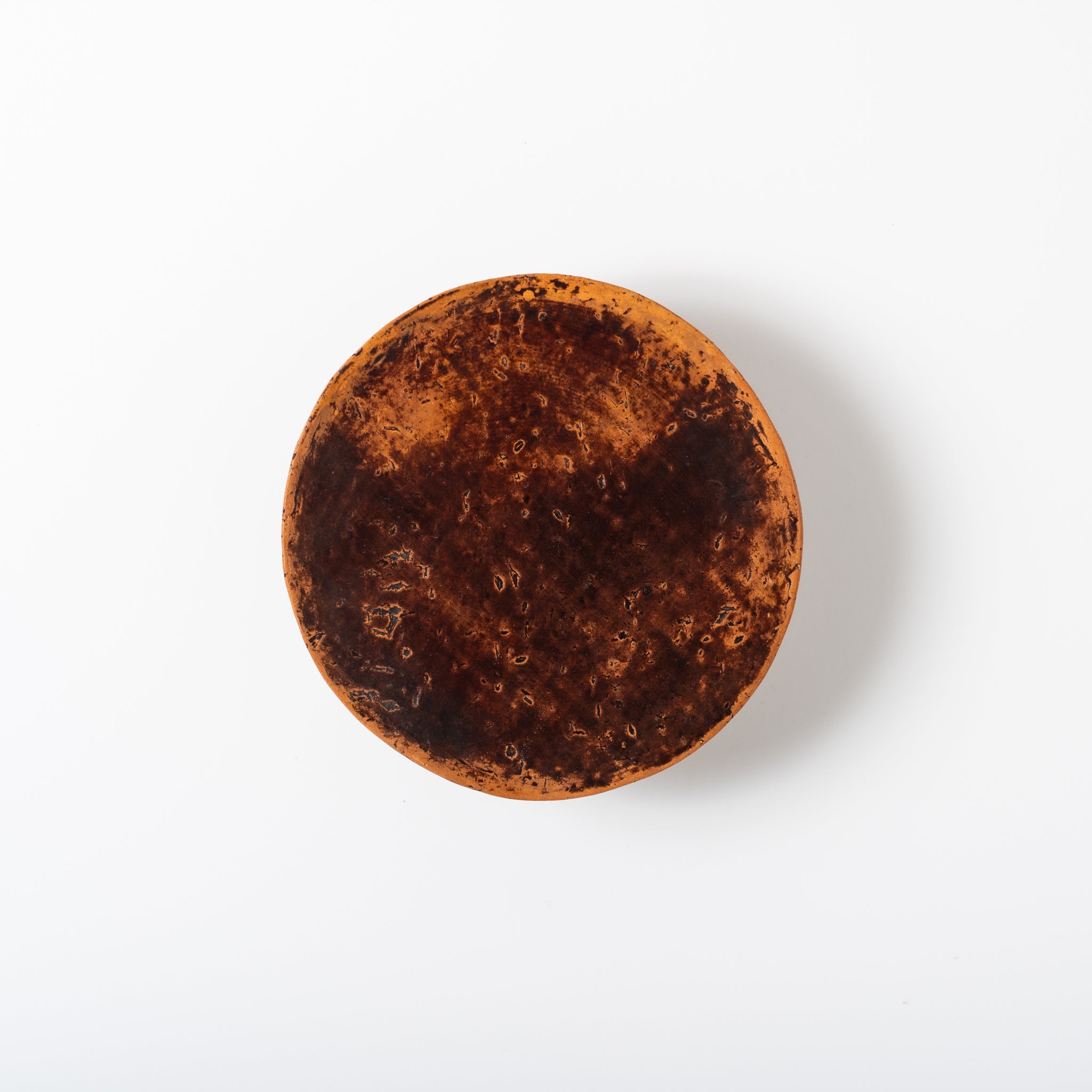Red Clay and Pig's Blood Glaze Round Plate [A] | Nobuko Konno 