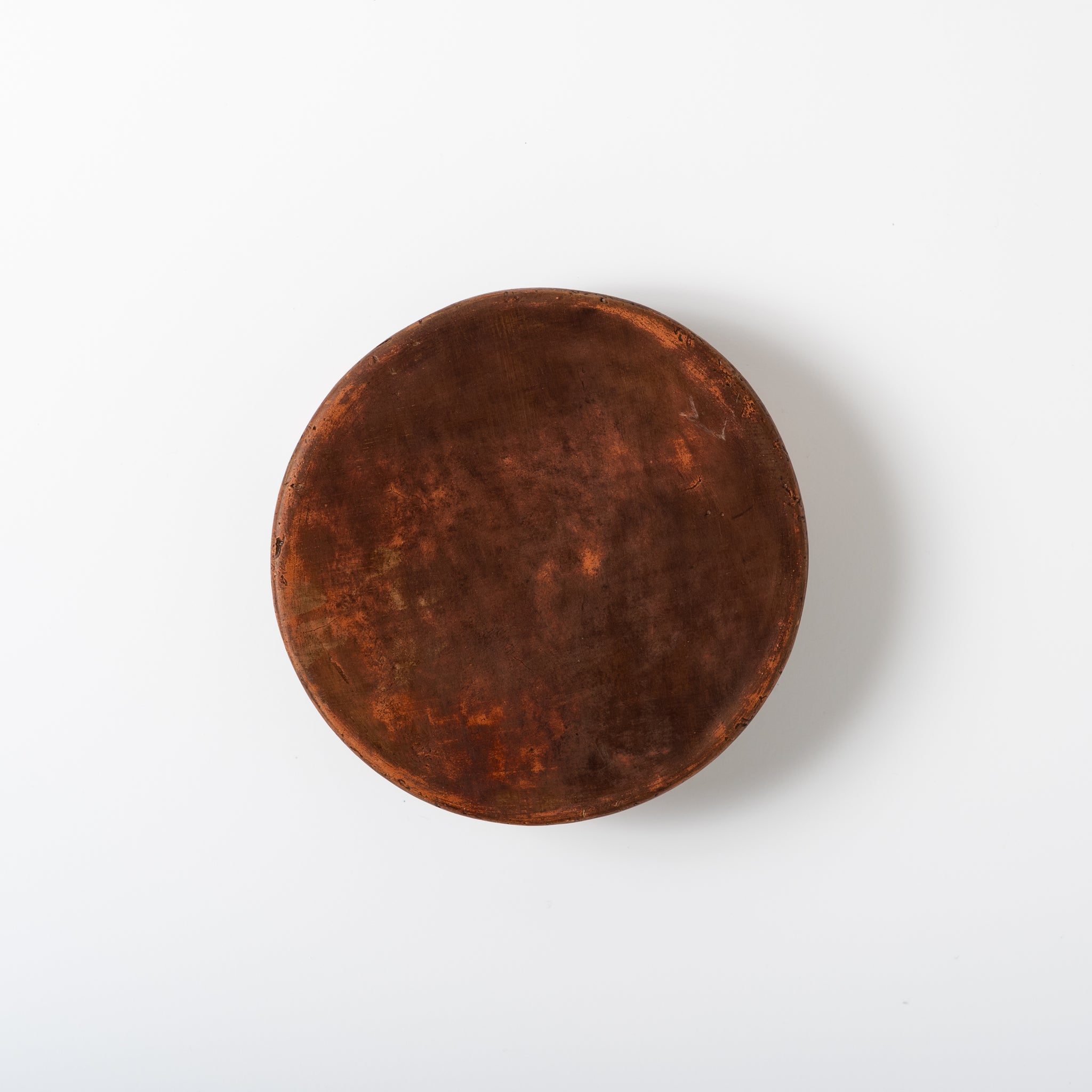Red Clay and Pig's Blood Glaze Round Plate [B] | Nobuko Konno 