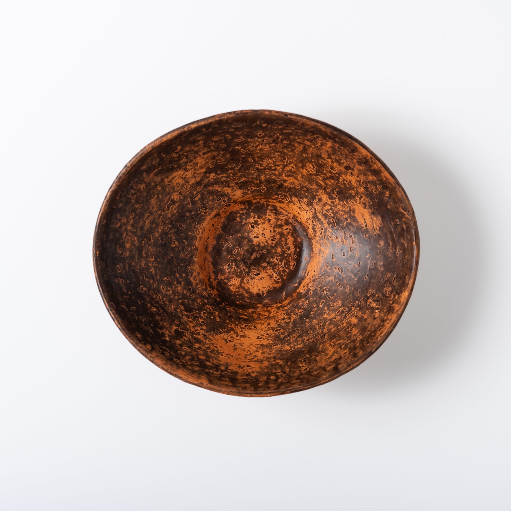Red Clay and Pig's Blood Glaze Oval Bowl [C] | Nobuko Konno 