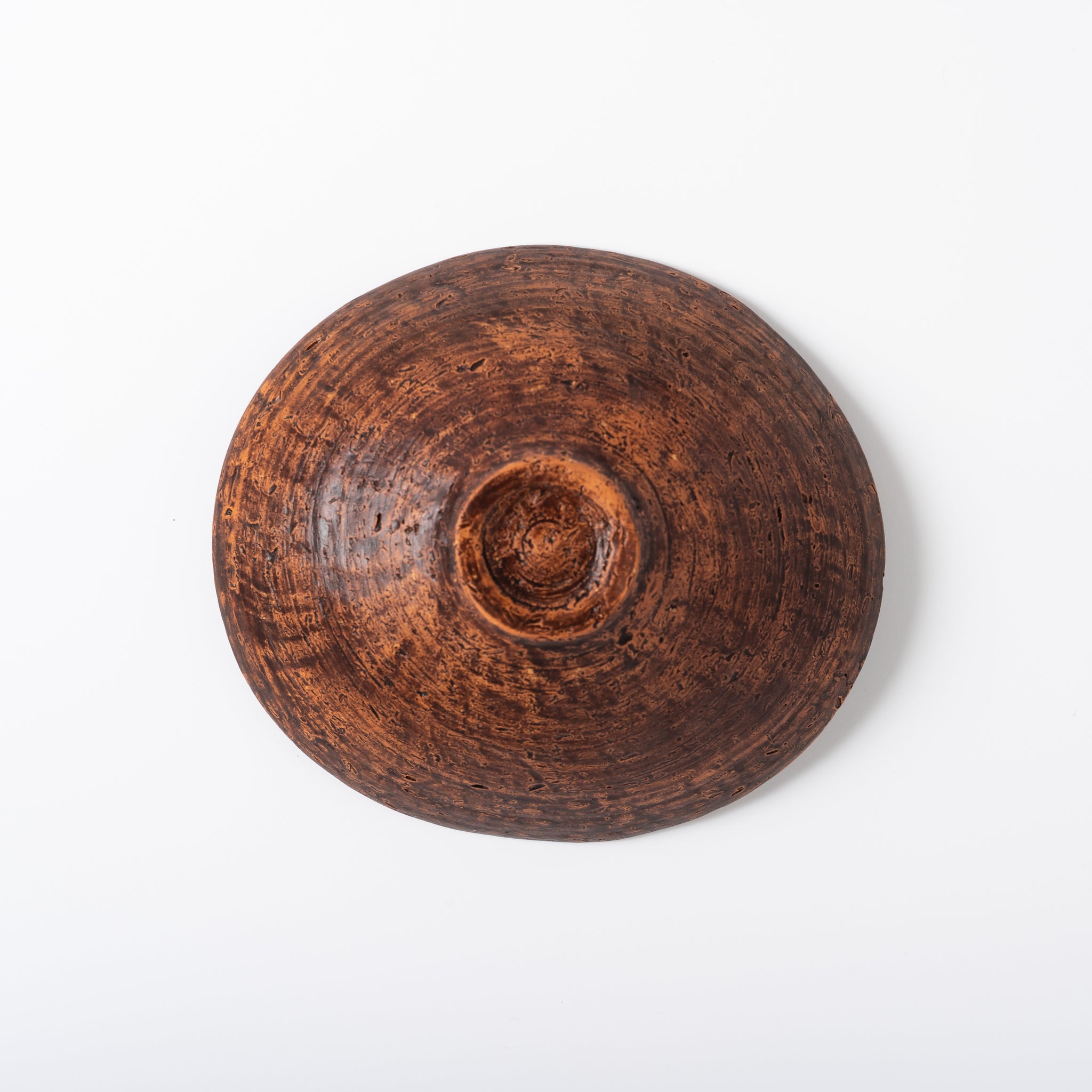 Red Clay and Pig's Blood Glaze Oval Bowl [A] | Nobuko Konno