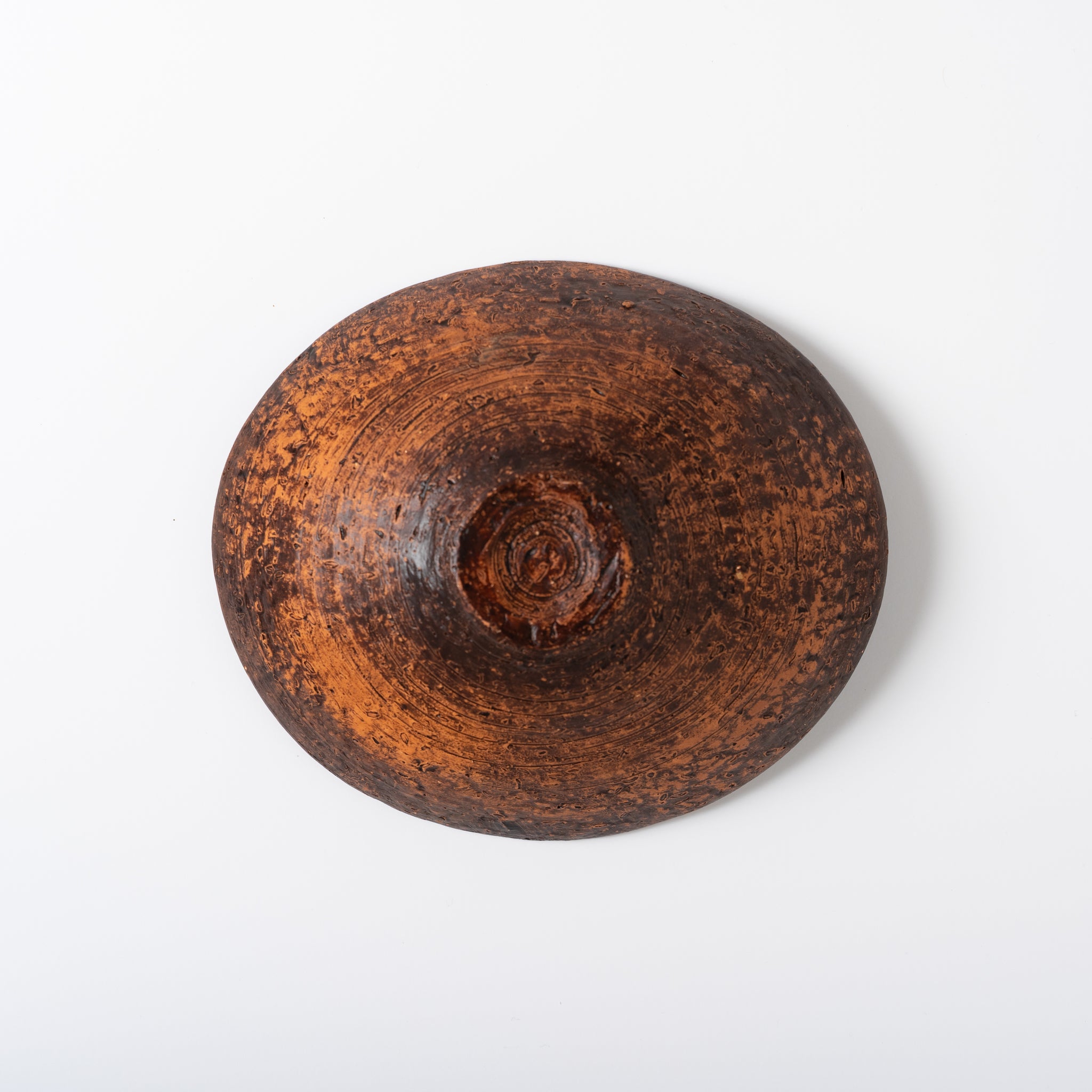 Red Clay and Pig's Blood Glaze Oval Bowl [C] | Nobuko Konno 