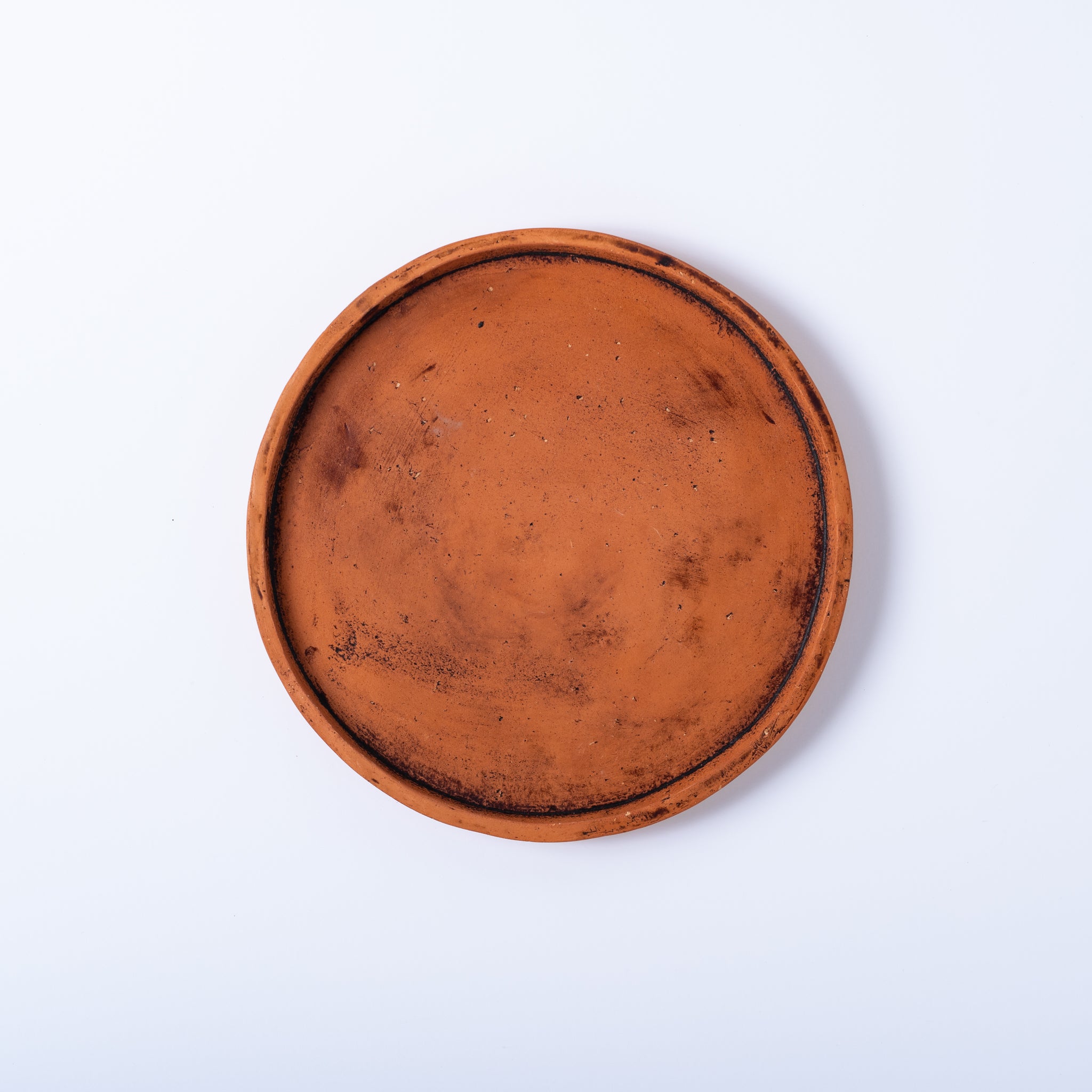 Red Clay and Pig's Blood Glaze Flat Plate 6 inches [A] | Nobuko Konno 