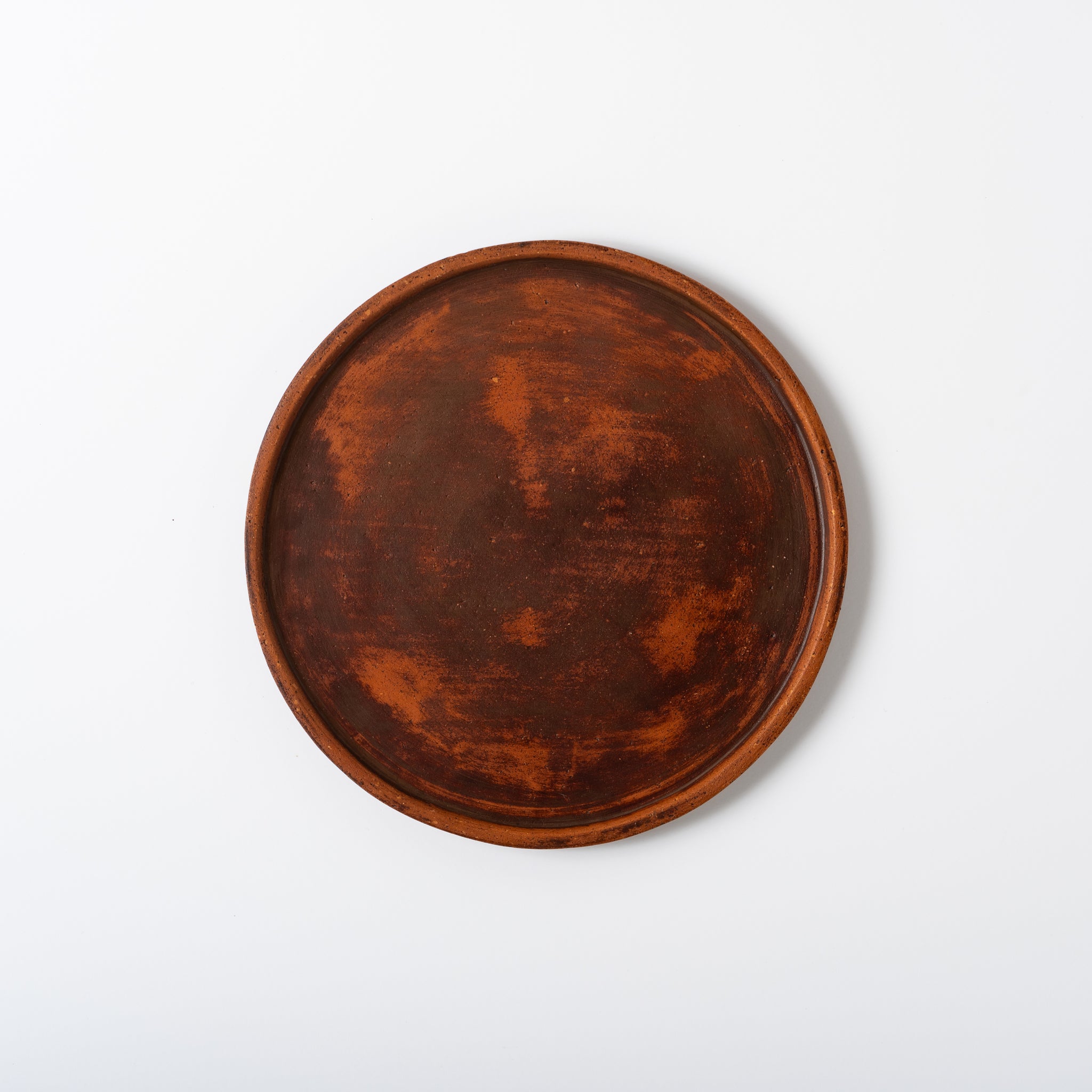 Red Clay and Pig's Blood Glaze Flat Plate 6 inches [B] | Nobuko Konno 