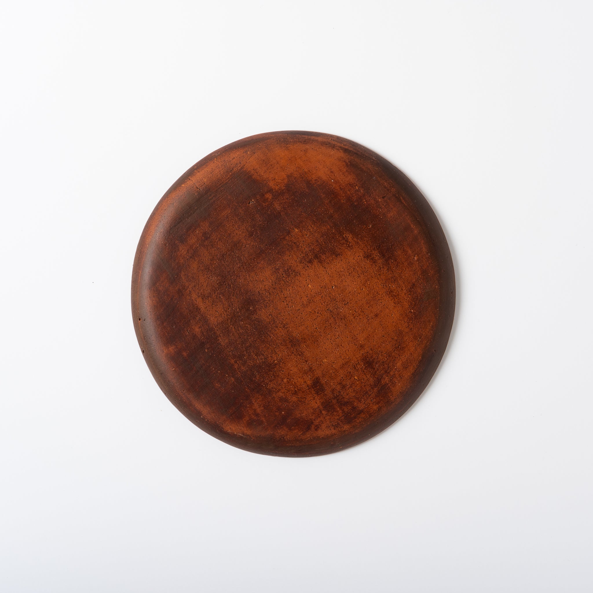 Red Clay and Pig's Blood Glaze Flat Plate 6 inches [B] | Nobuko Konno 