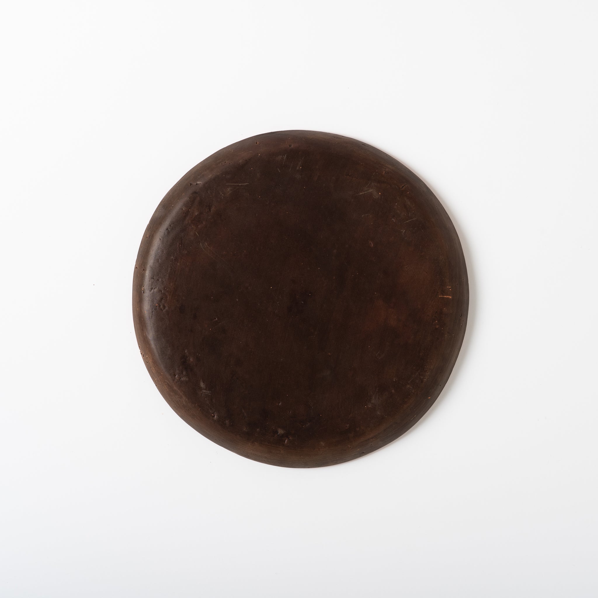 Red Clay and Pig's Blood Glaze Flat Plate 6 inches [C] | Nobuko Konno 