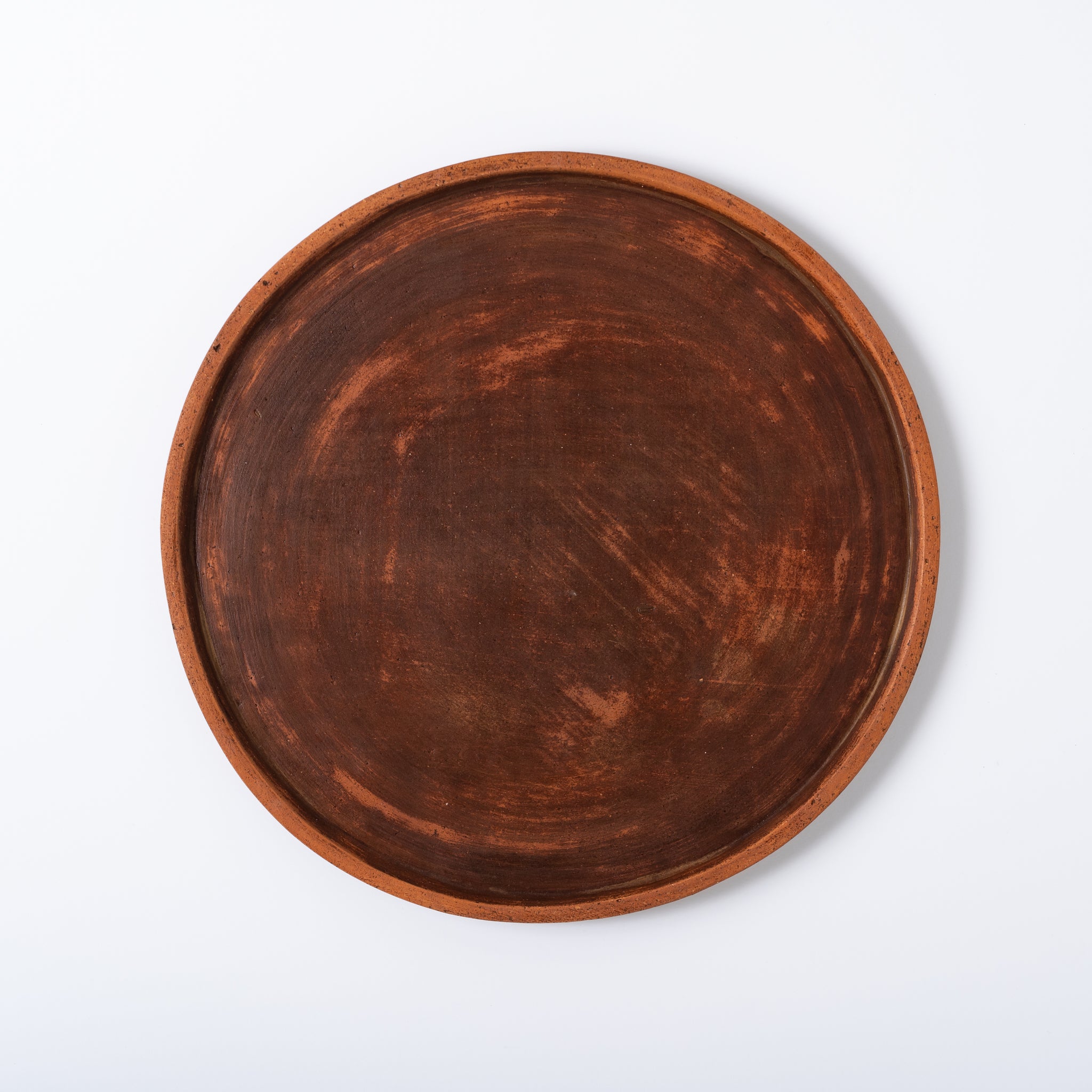 Red Clay and Pig's Blood Glaze Flat Plate 9 inches [A] | Nobuko Konno 