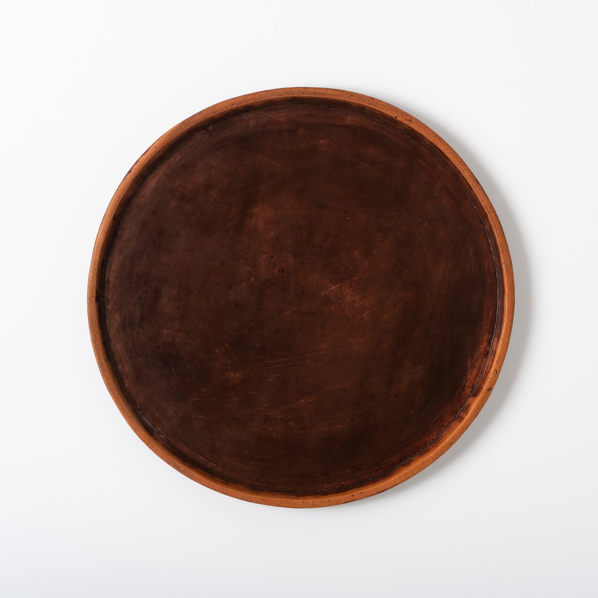 Red Clay and Pig's Blood Glaze Flat Plate 9 inches [C] | Nobuko Konno 