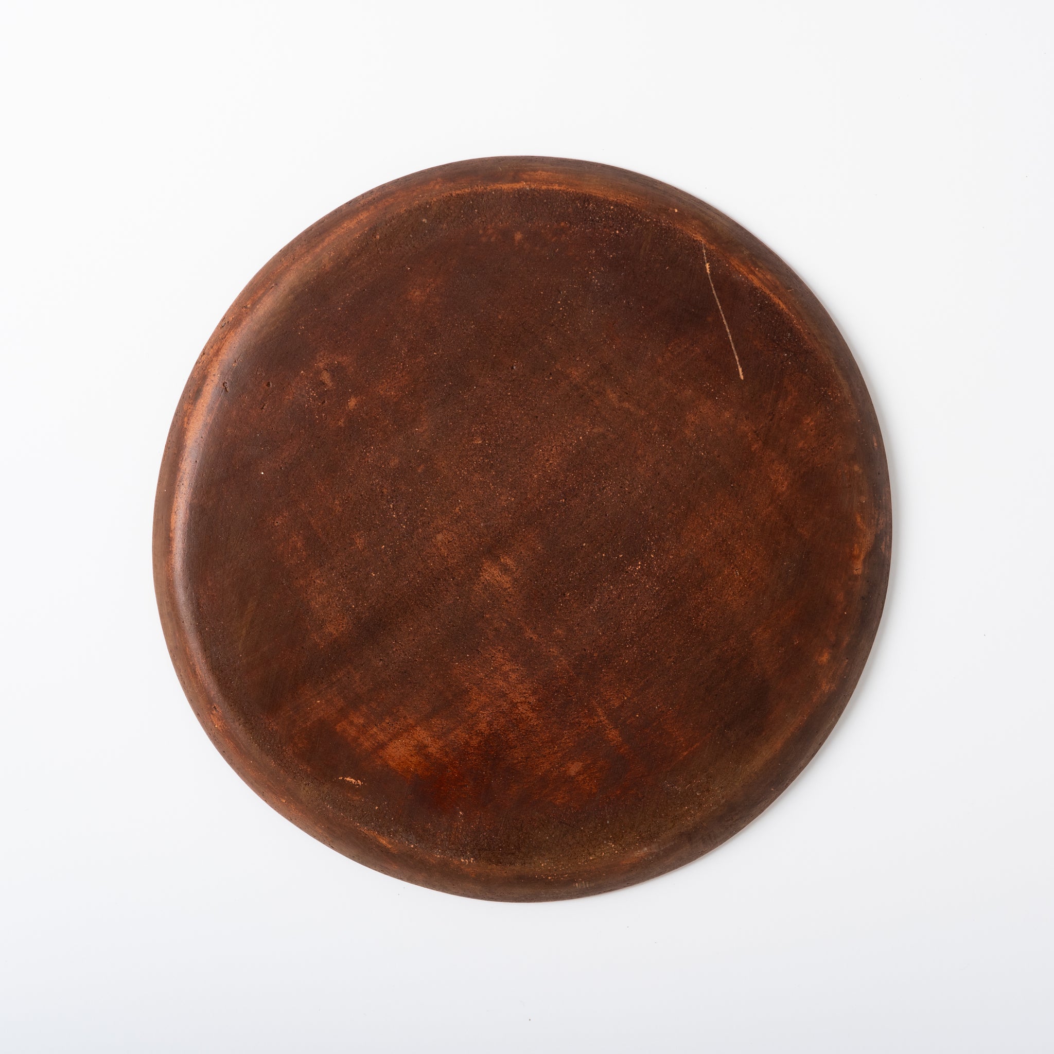 Red Clay and Pig's Blood Glaze Flat Plate 9 inches [A] | Nobuko Konno 