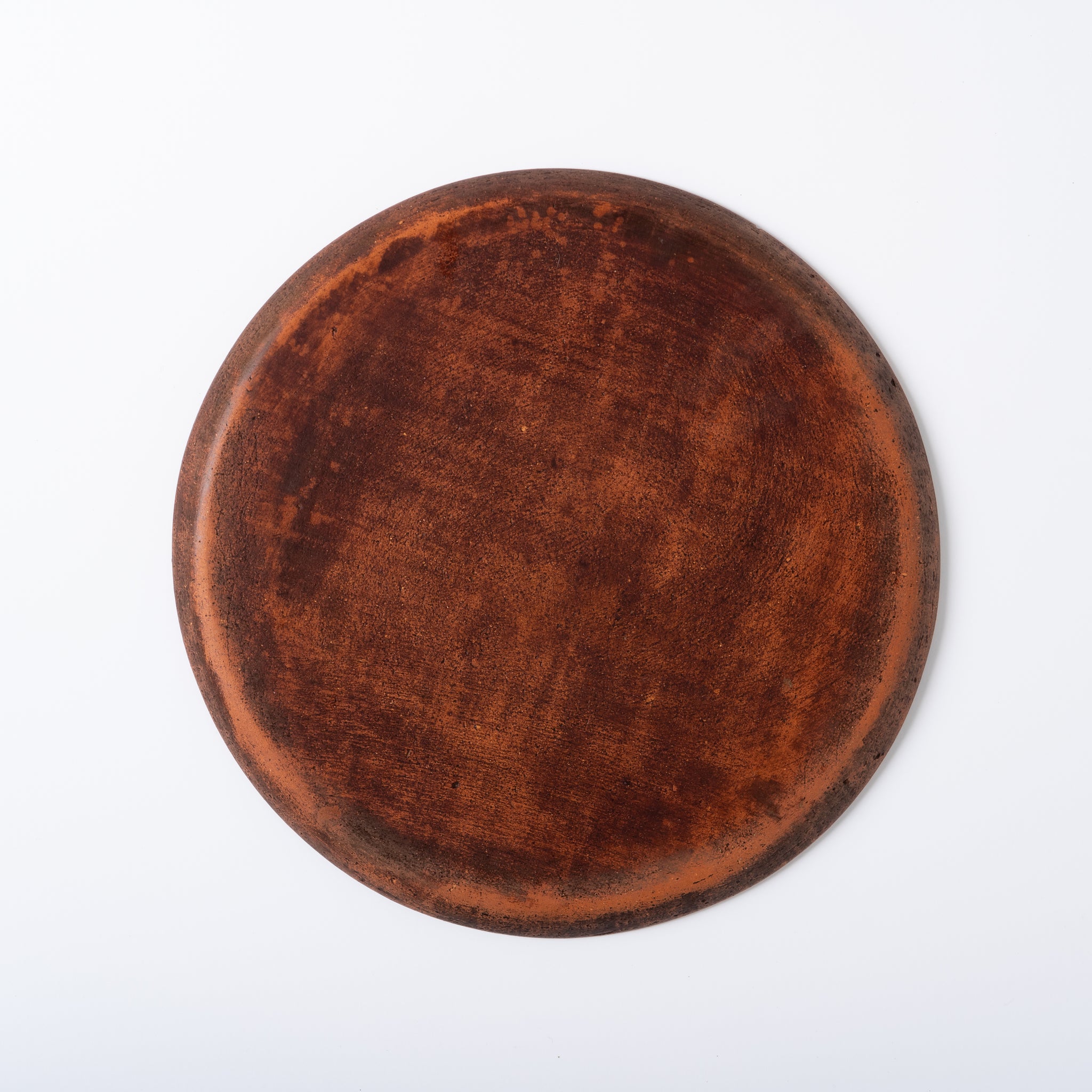Red Clay and Pig's Blood Glaze Flat Plate 9 inches [B] | Nobuko Konno 