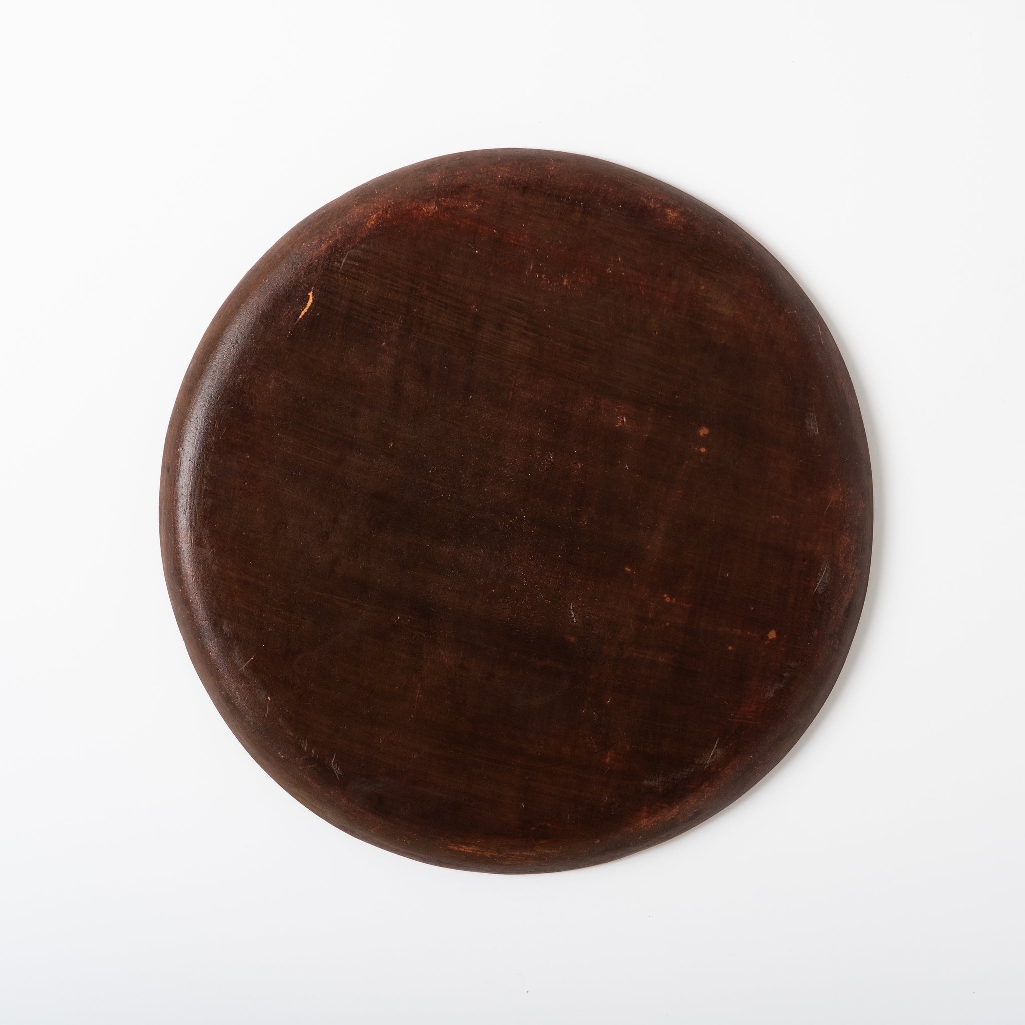 Red Clay and Pig's Blood Glaze Flat Plate 9 inches [C] | Nobuko Konno 