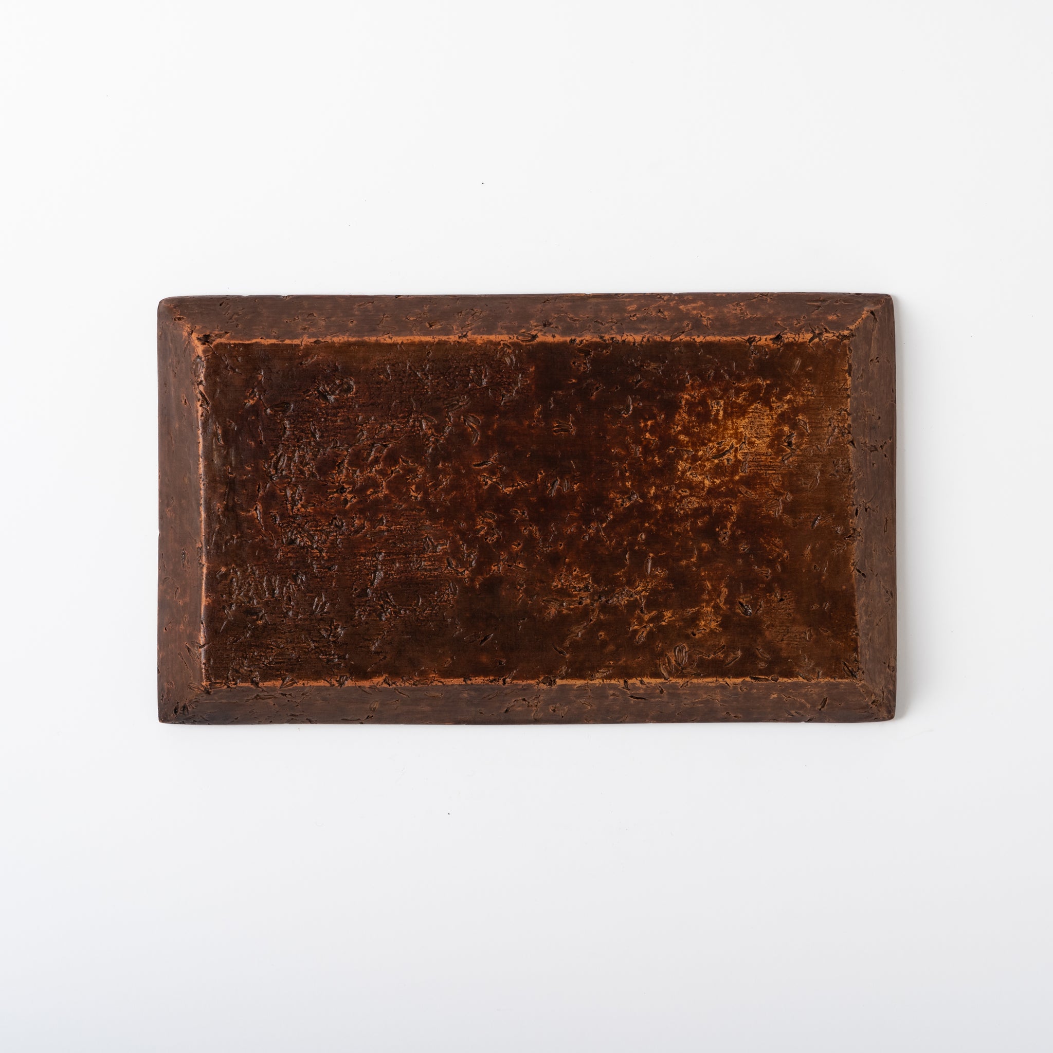 Red Clay and Pig's Blood Glaze Plate [C] | Nobuko Konno 