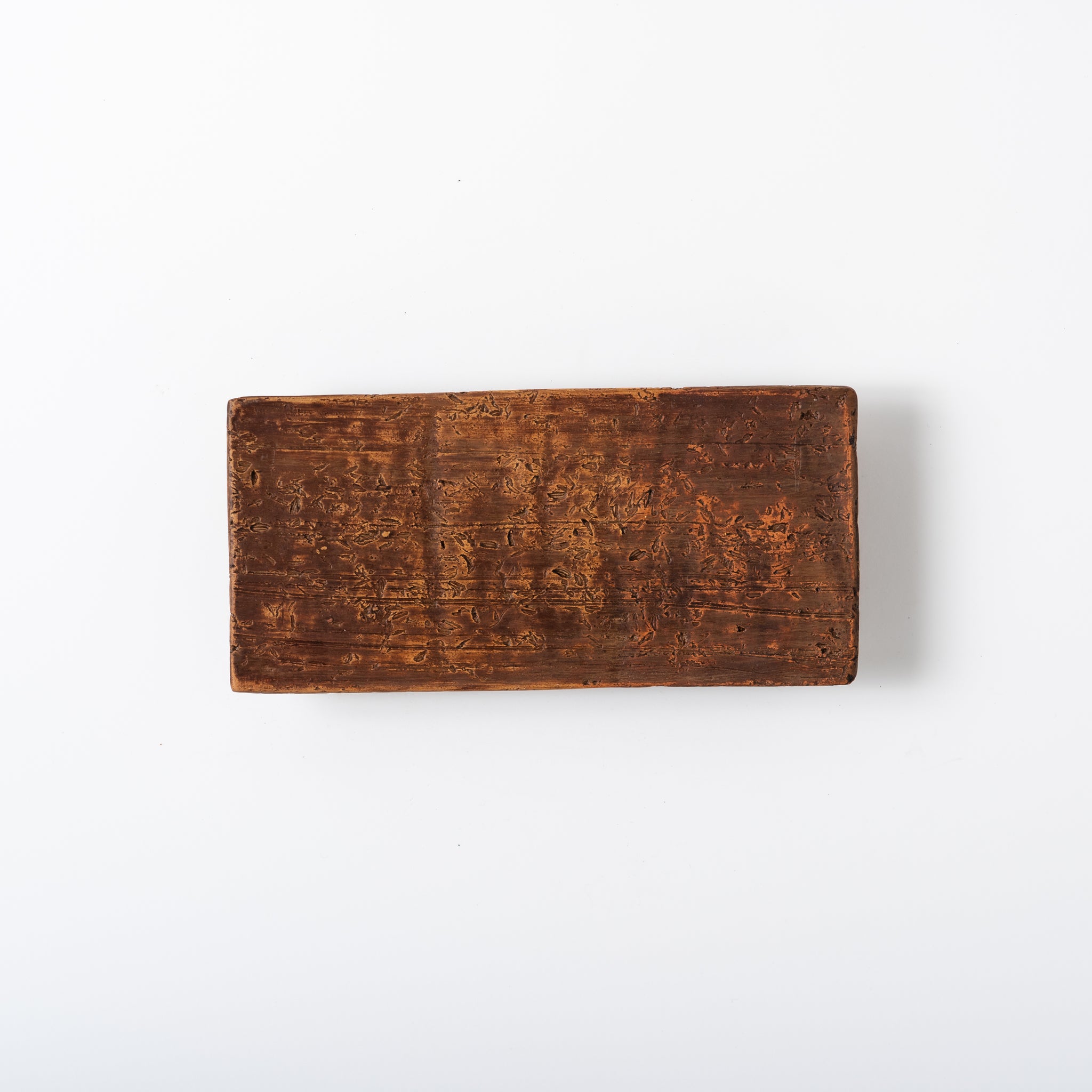 Red Clay and Pig's Blood Glaze Long Plate [B] | Nobuko Konno 