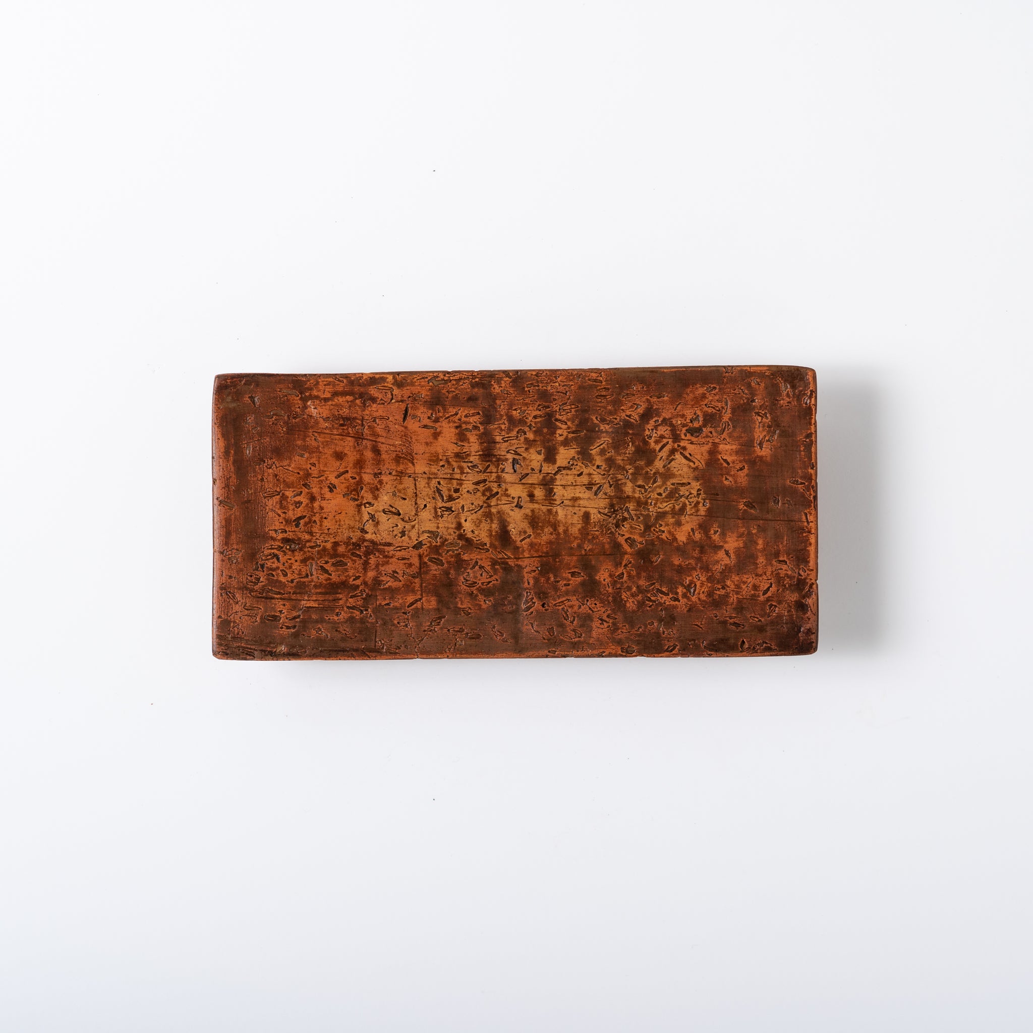 Red Clay and Pig's Blood Glaze Long Plate [C] | Nobuko Konno 