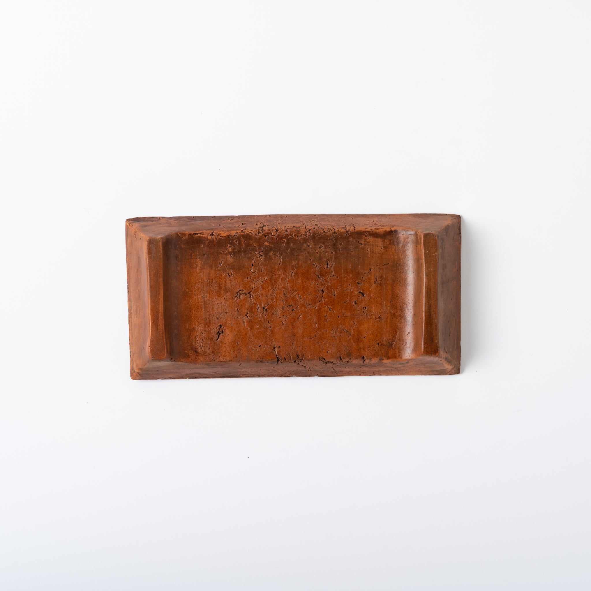 Red Clay and Pig's Blood Glaze Long Plate [A] | Nobuko Konno 