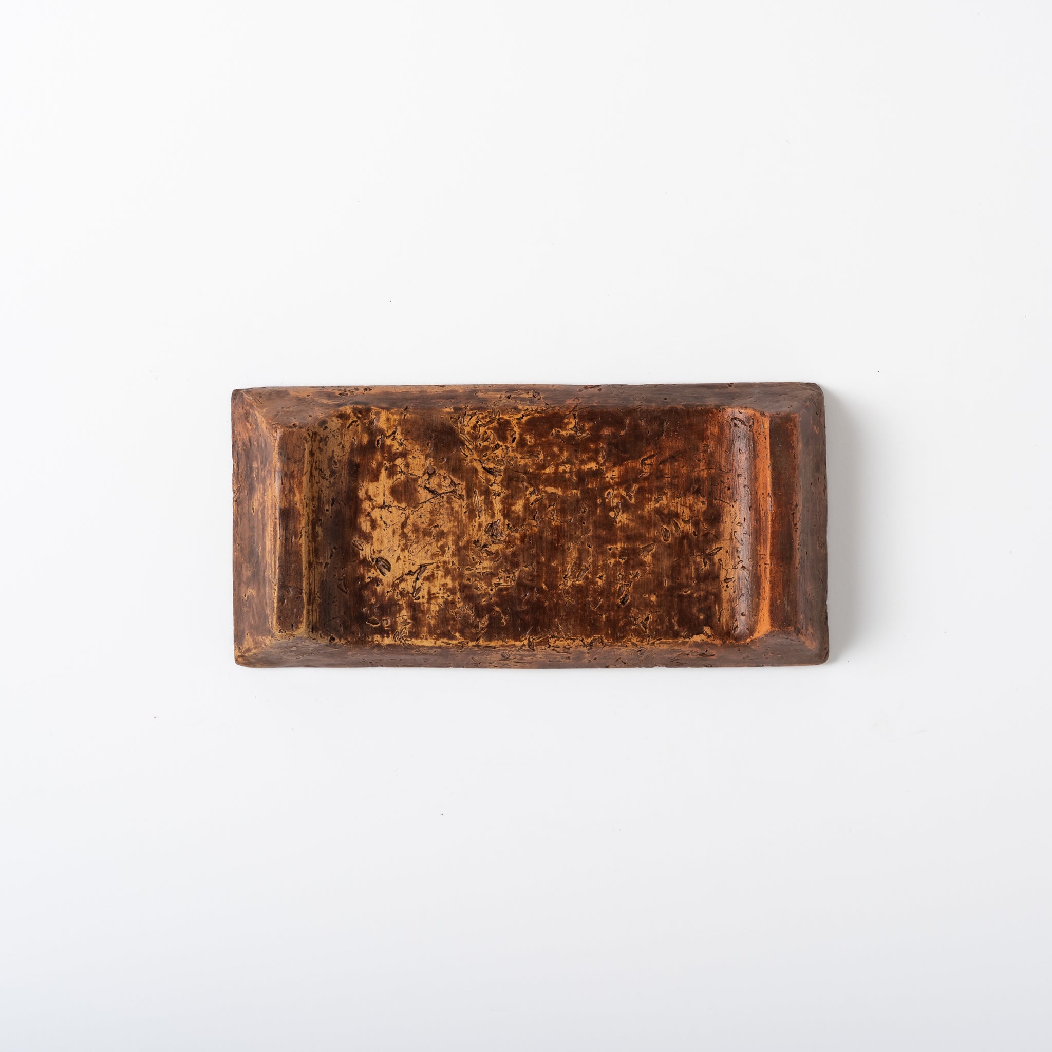 Red Clay and Pig's Blood Glaze Long Plate [B] | Nobuko Konno 