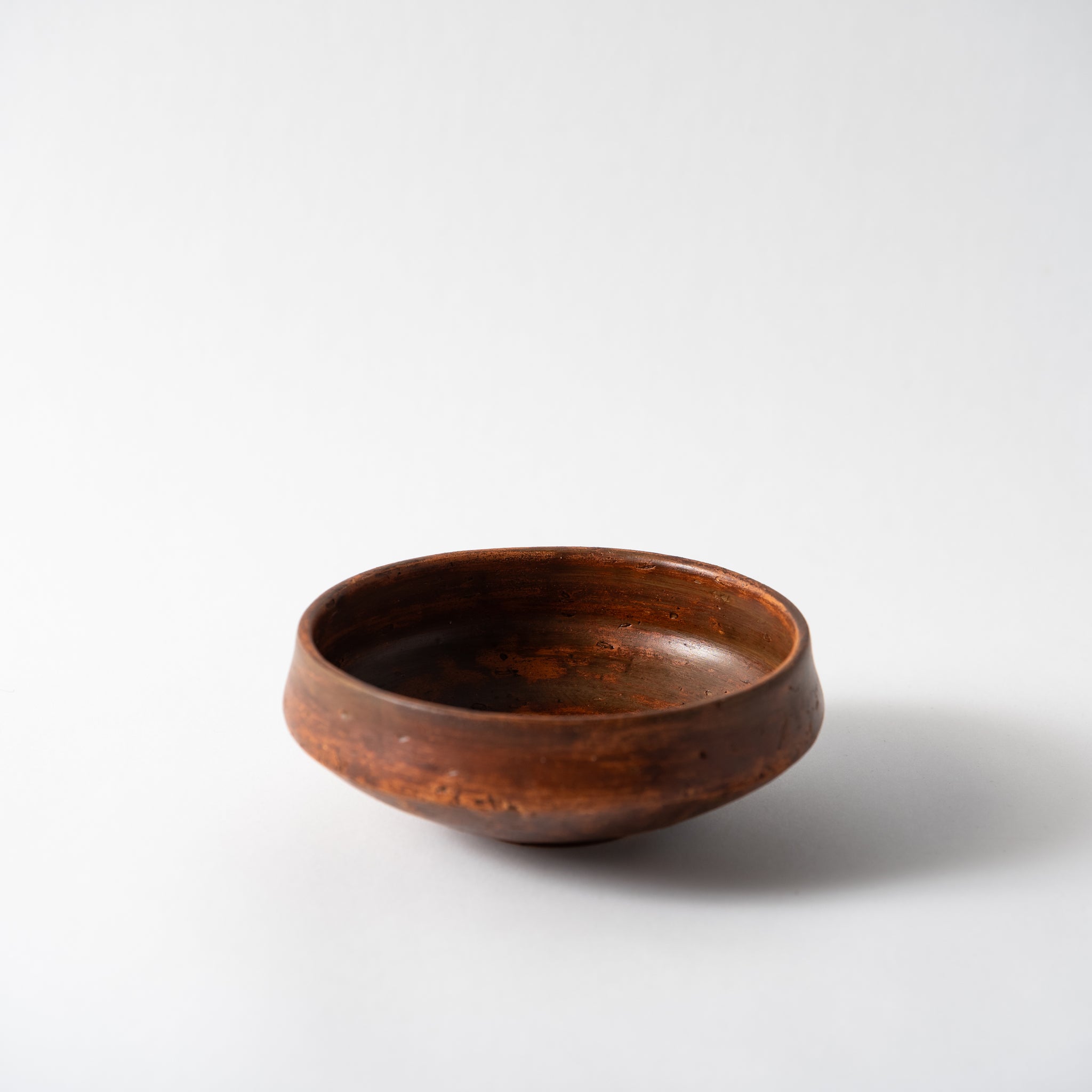 Red Clay and Pig's Blood Glaze Shallow Bowl [B] | Nobuko Konno