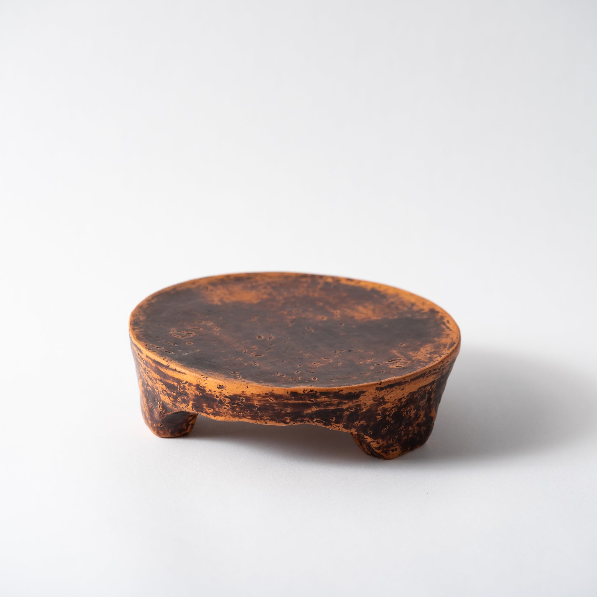Red Clay and Pig's Blood Glaze Round Plate [A] | Nobuko Konno 