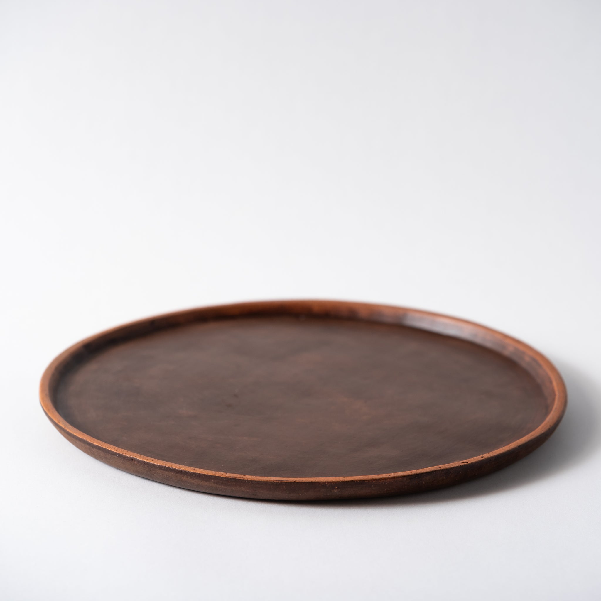 Red Clay and Pig's Blood Glaze Flat Plate 9 inches [C] | Nobuko Konno 