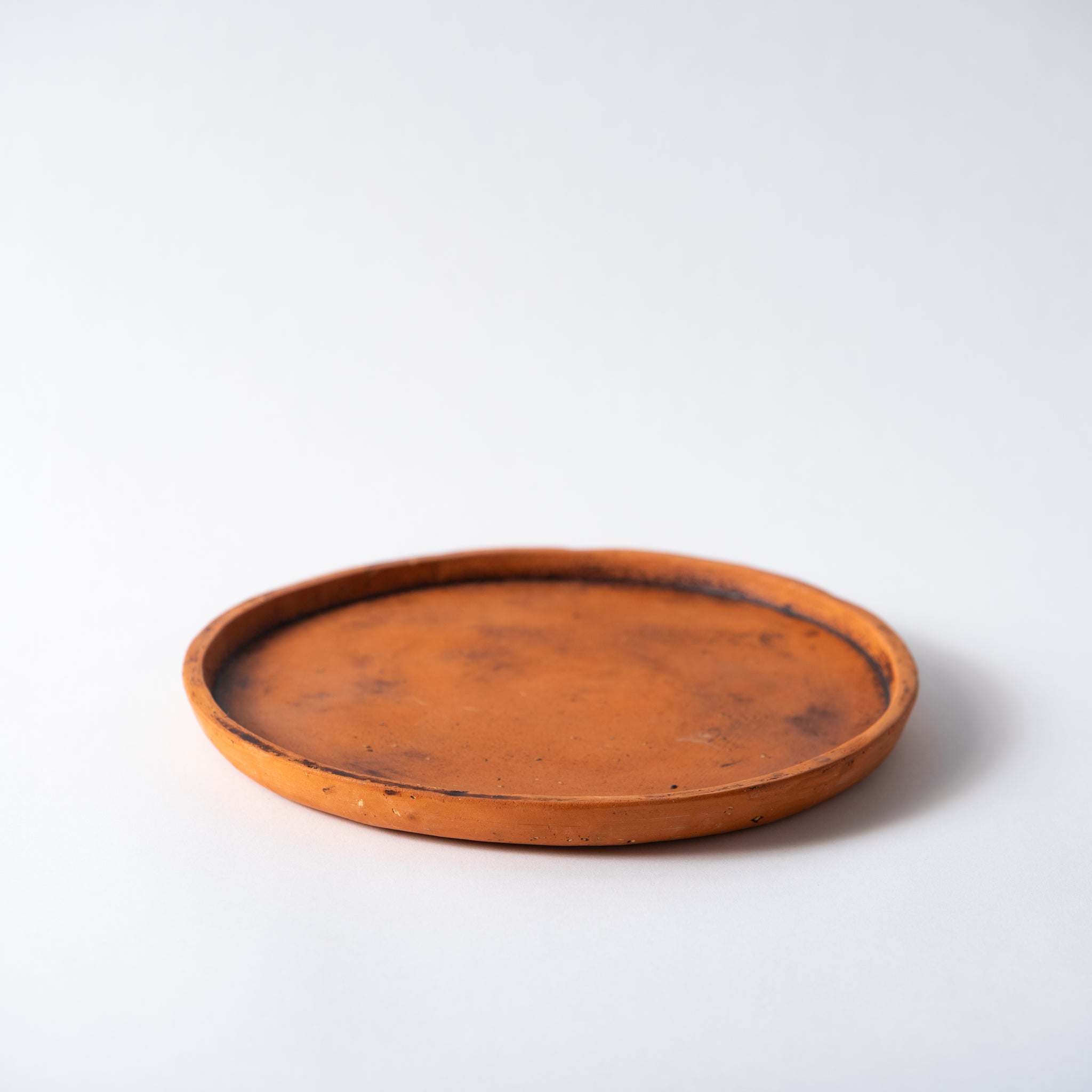 Red Clay and Pig's Blood Glaze Flat Plate 6 inches [A] | Nobuko Konno 