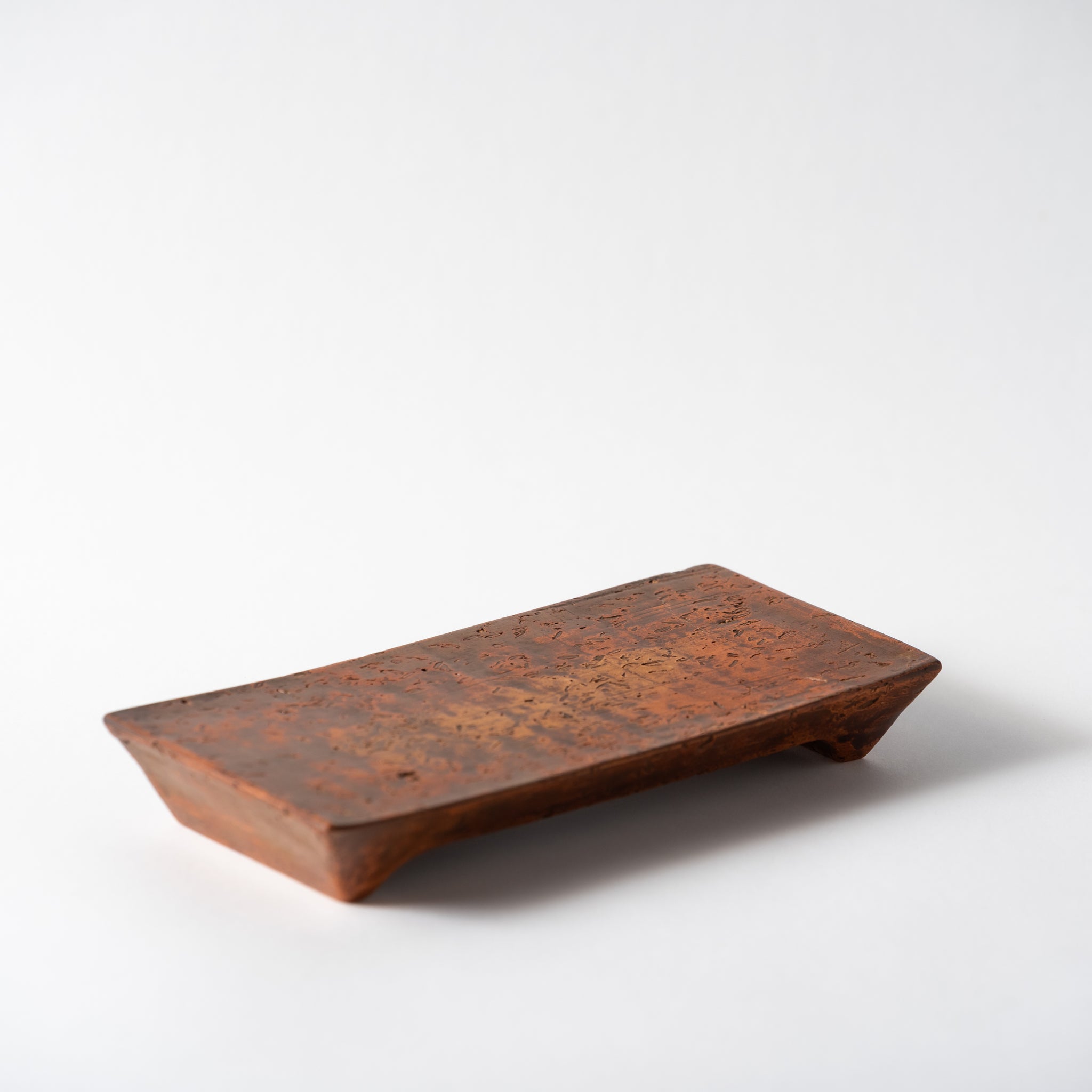 Red Clay and Pig's Blood Glaze Long Plate [C] | Nobuko Konno 