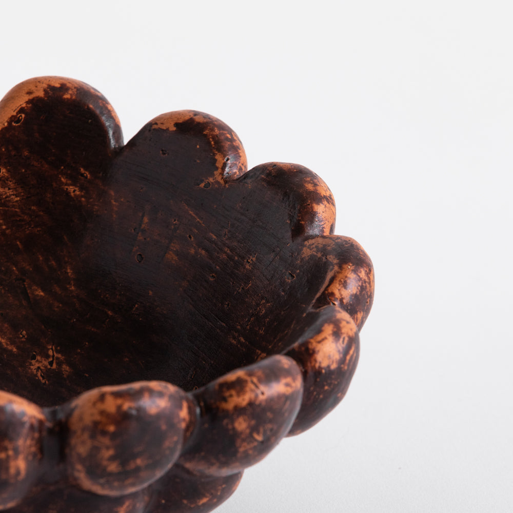 Konno Fuko - Red clay and pig's blood glaze grape bowl [A]