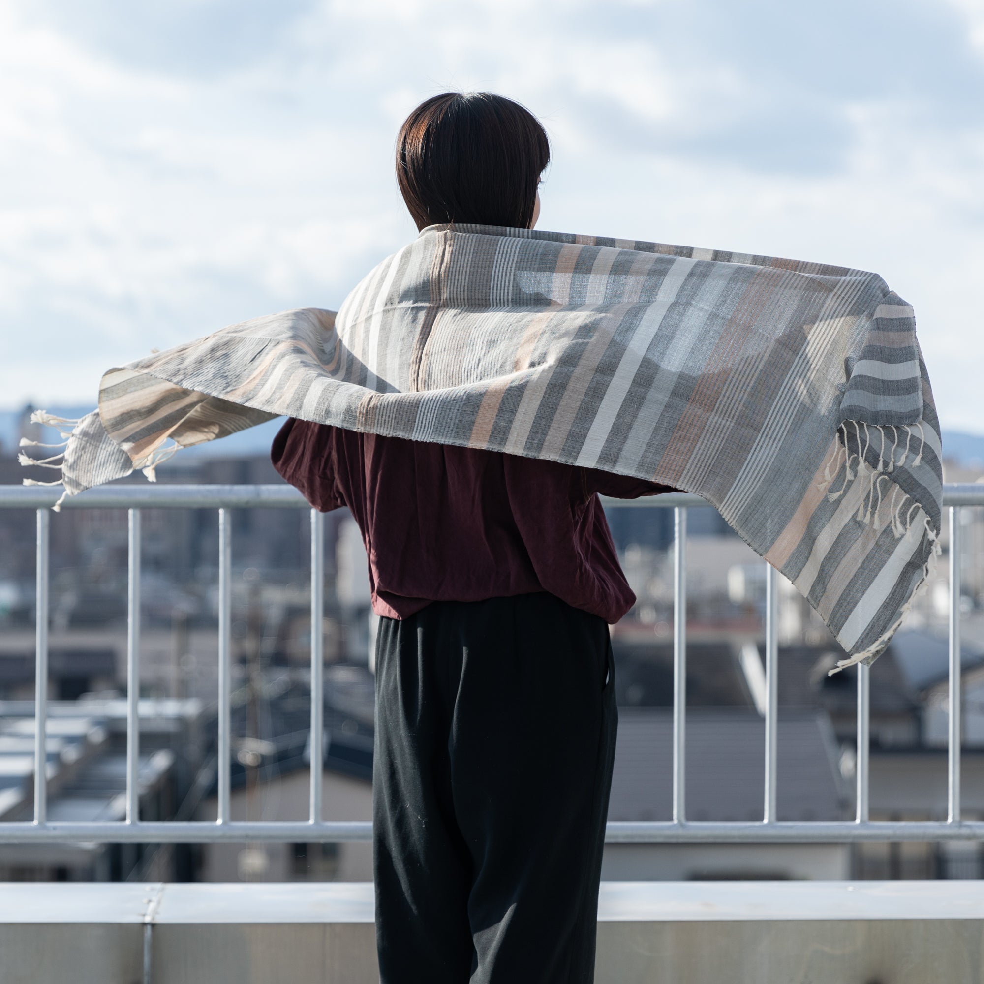 クロマー Summer Stool Stripe Dark Grey